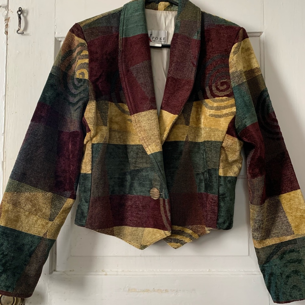 ESPOSE VINTAGE MEDIUM multicolor onebutton blazer.